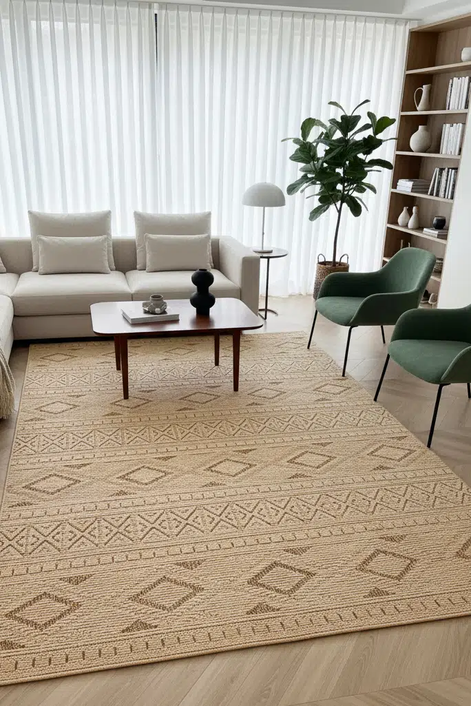 Aselya Yumuşak Örgü Bukle Modern Dokuma Halı Çocuk Oturma Odası Halısı Salon Mutfak Halısı - Bej