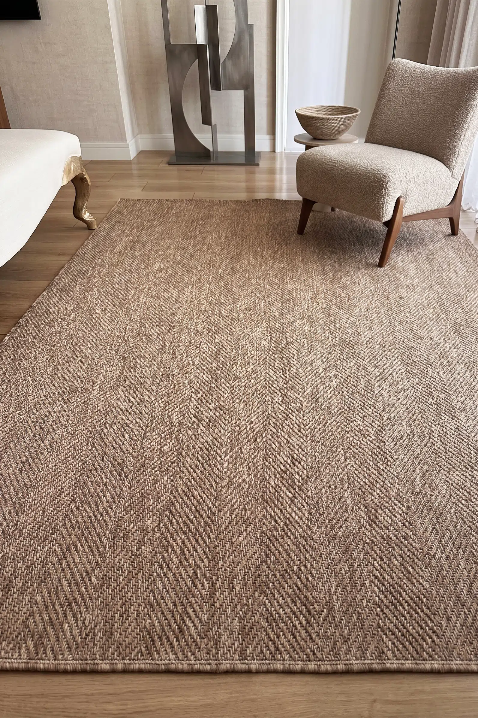 Berena Naturel Jüt Halı Örme Kilim Sisal Hasır Halı Kedi Köpek Evcil Hayvan Halısı Mutfak Balkon Halısı - Bej