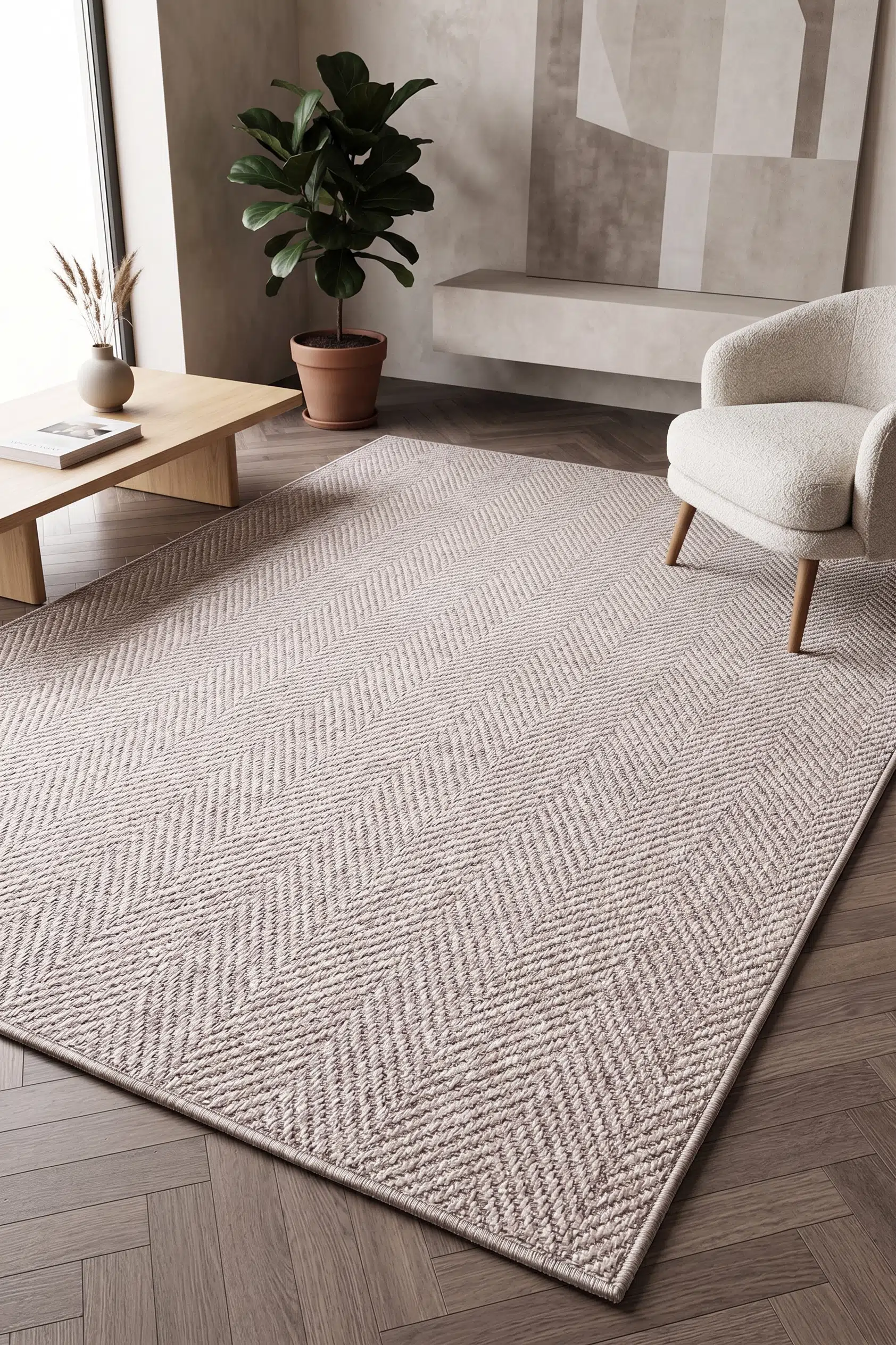 Berena Naturel Jüt Halı Örme Kilim Sisal Hasır Halı Kedi Köpek Evcil Hayvan Halısı Mutfak Balkon Halısı - Krem