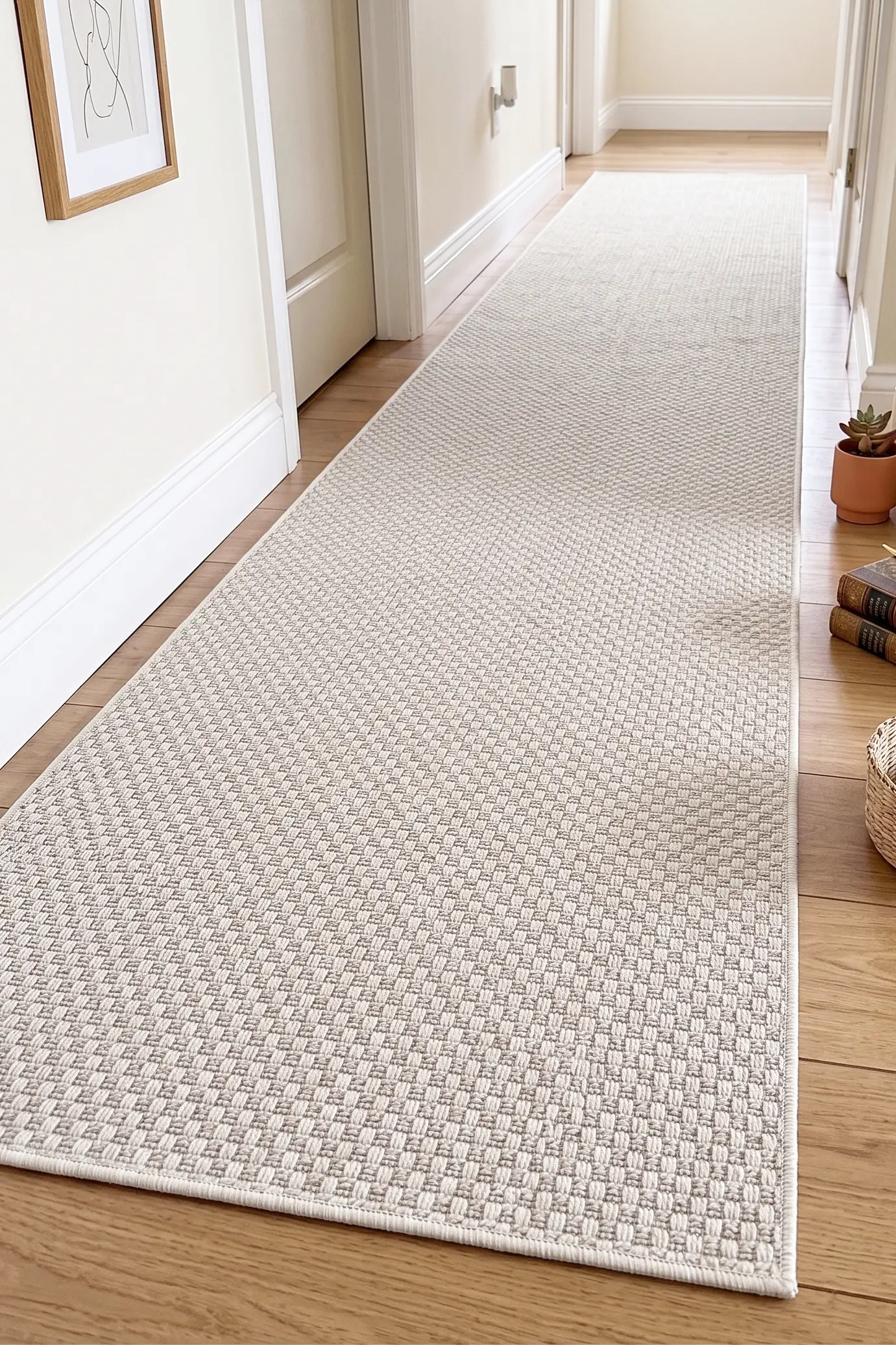 Cehu Yolluk Naturel Jüt Halı Örme Kilim Sisal Hasır Halı Mutfak Balkon Halısı - Krem