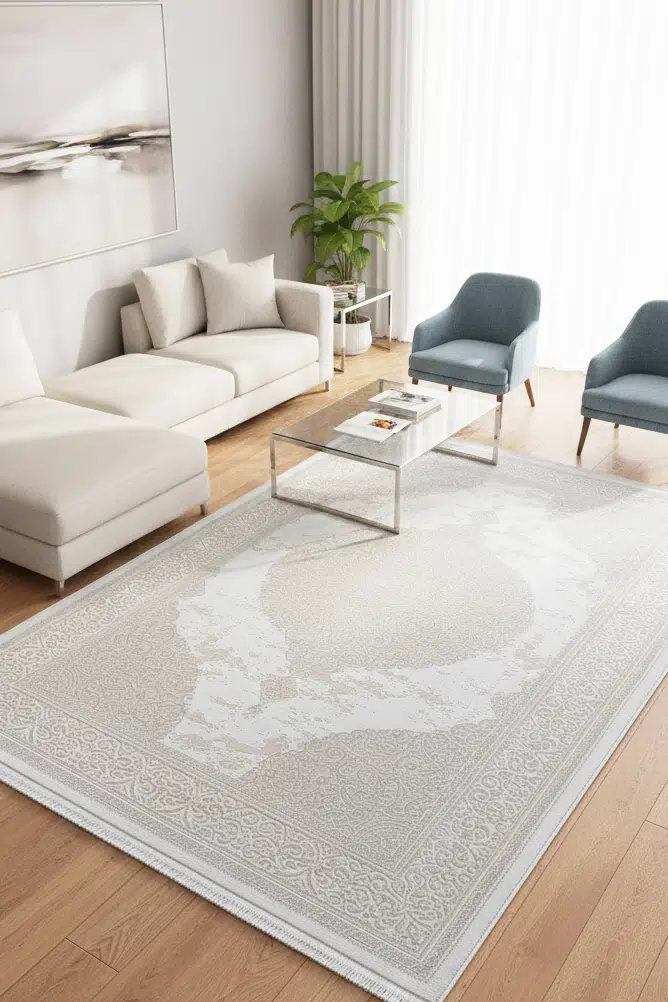 Class Salon Halısı Oturma Odası Halısı 4m² ve 6m² Klasik Desenli Yumuşak Modern Dokuma Halı - Renkli