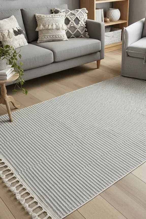 Grove Yumuşak Örgü Bukle Modern Dokuma Halı Çocuk Oturma Odası Halısı Salon Mutfak Halısı - Gri
