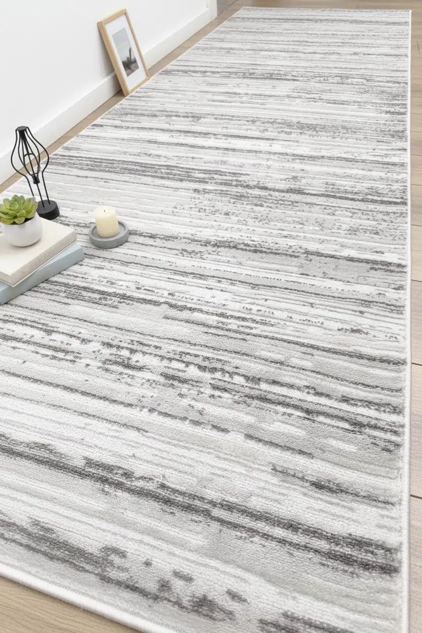 Lines Modern Yolluk Dokuma Halı Salon Oturma Odası Mutfak Halısı Koridor Antre - Gri