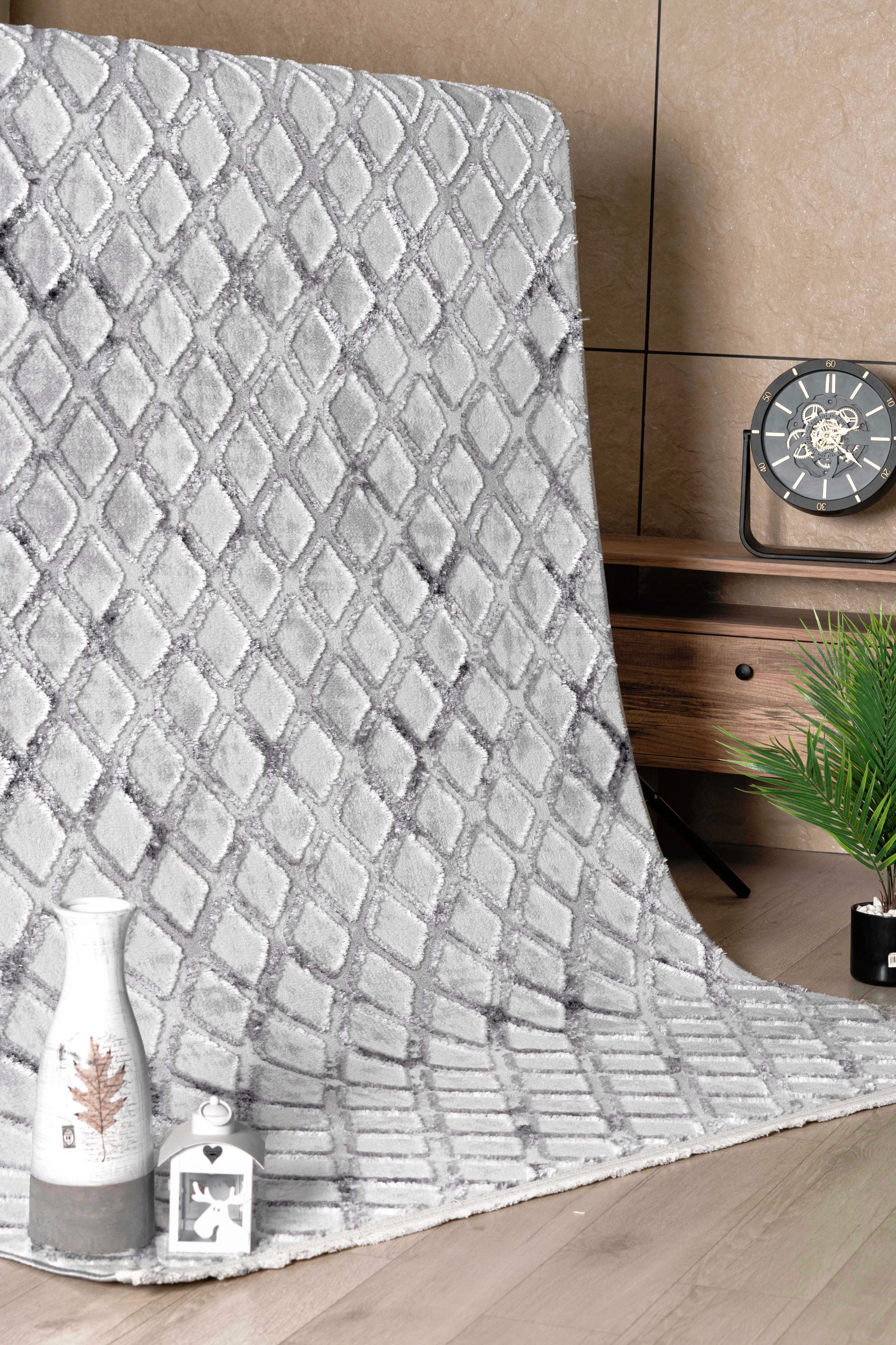 Cabana Modern Dokuma Halı Oturma Odası Halısı Salon Halısı Mutfak Halısı - Gri