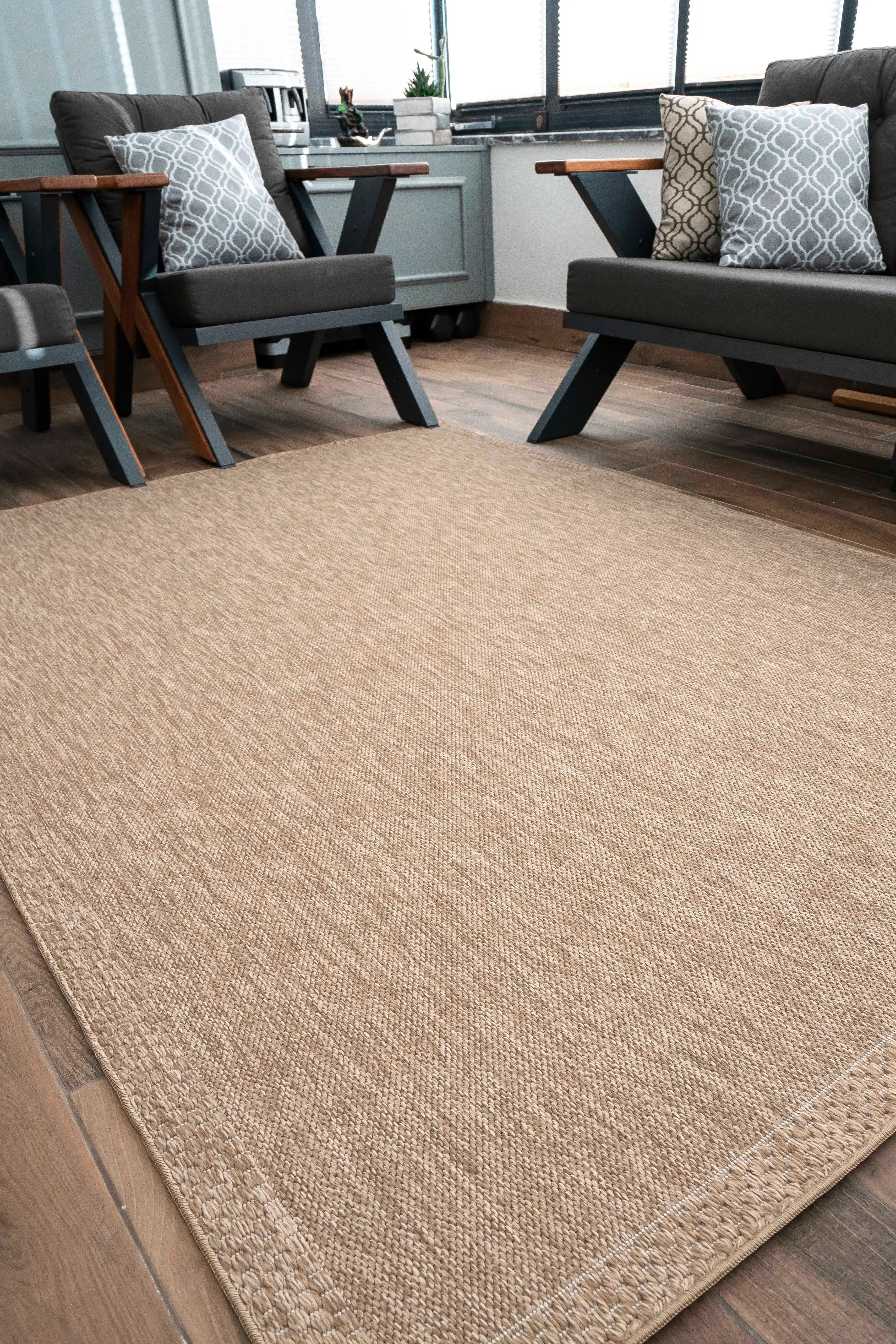 Celesta Naturel Jüt Halı Örme Kilim Sisal Hasır Halı Mutfak Balkon Halısı - Bej