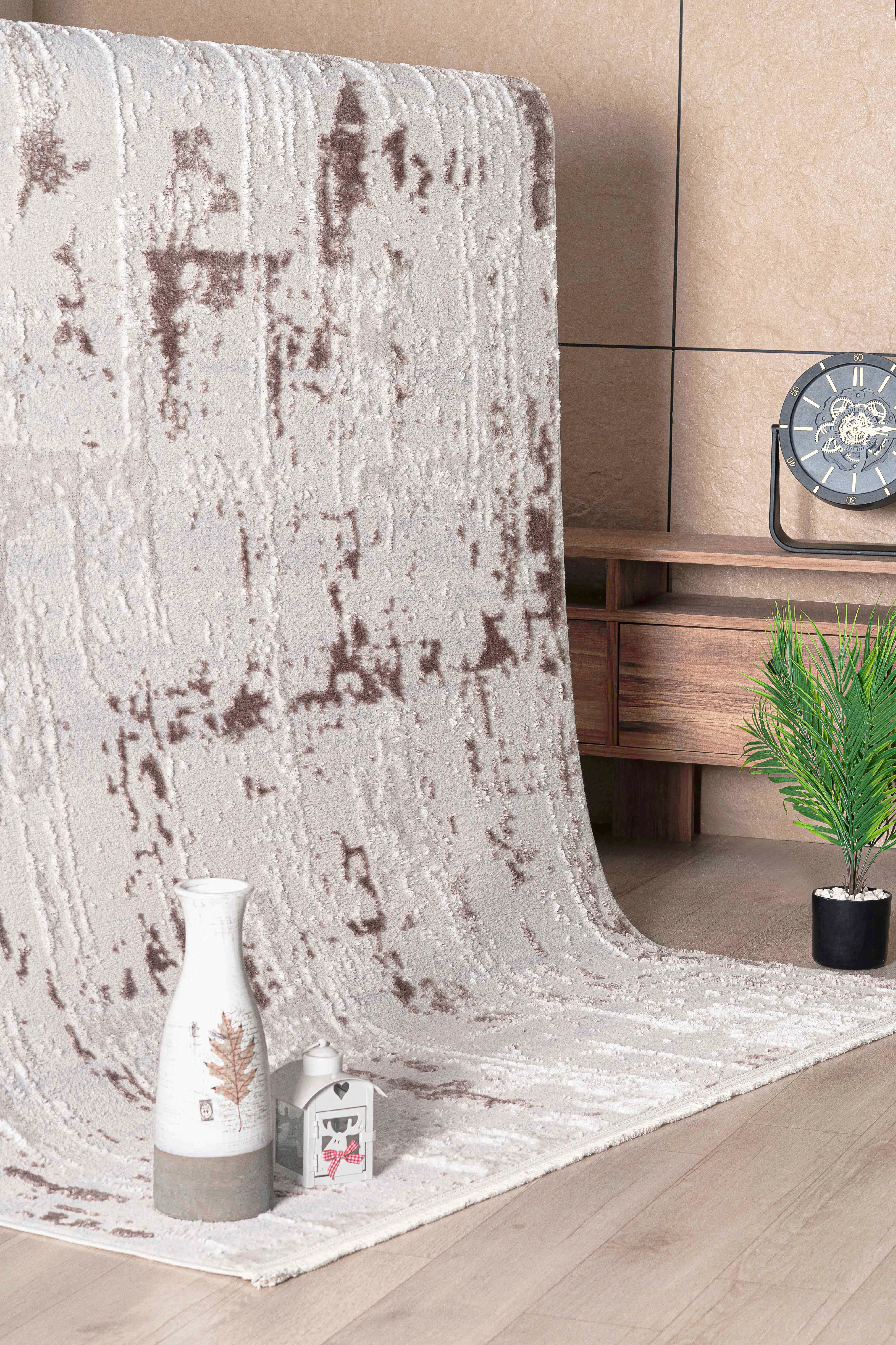 Essa Modern Dokuma Halı Oturma Odası Halısı Salon Halısı Mutfak Halısı - Kahve