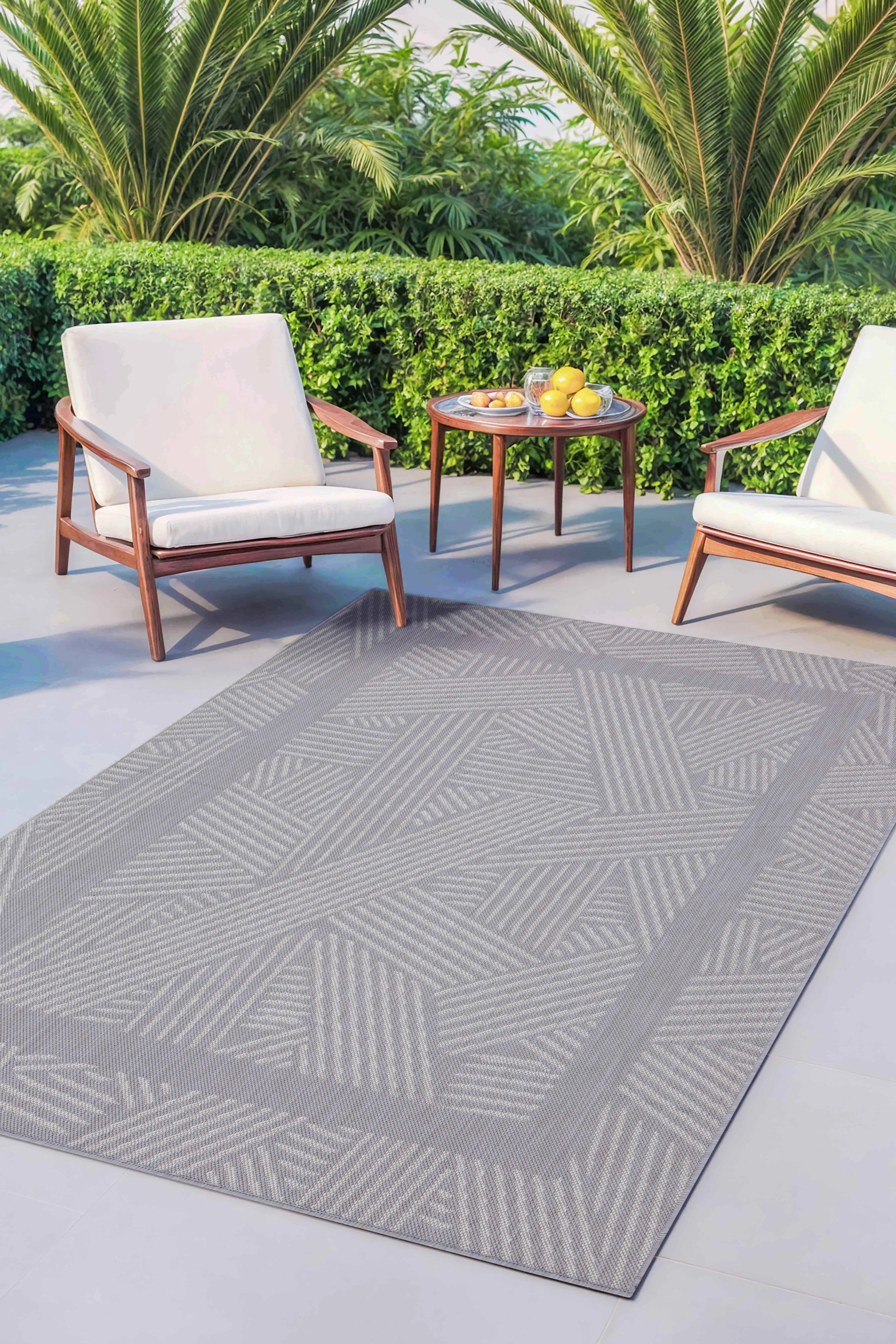 Hacko Naturel Sisal Kilim Hasır Halı Mutfak Halısı Balkon Halısı - Gri