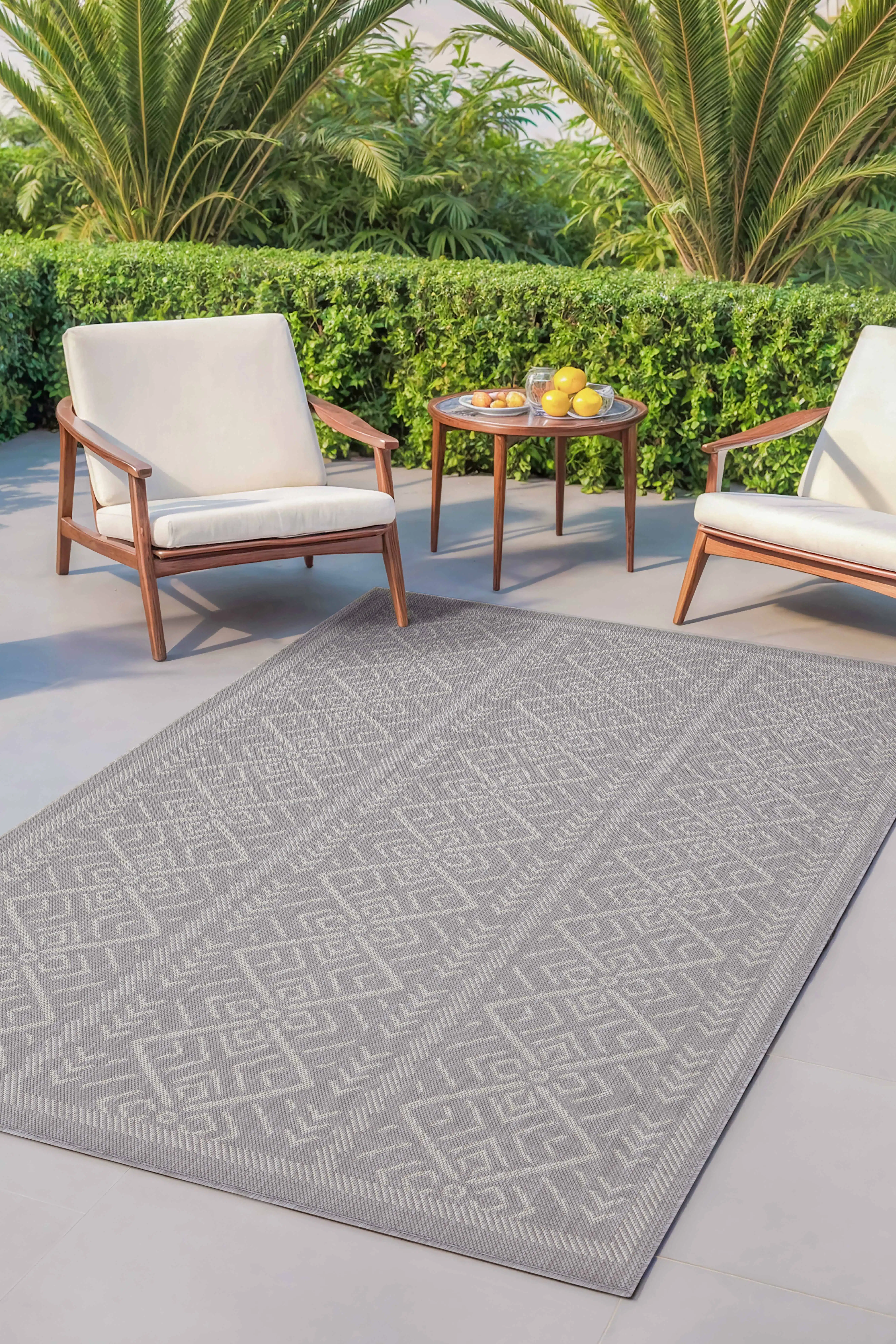 Nazen Naturel Sisal Kilim Hasır Halı Mutfak Halısı Balkon Halısı - Gri