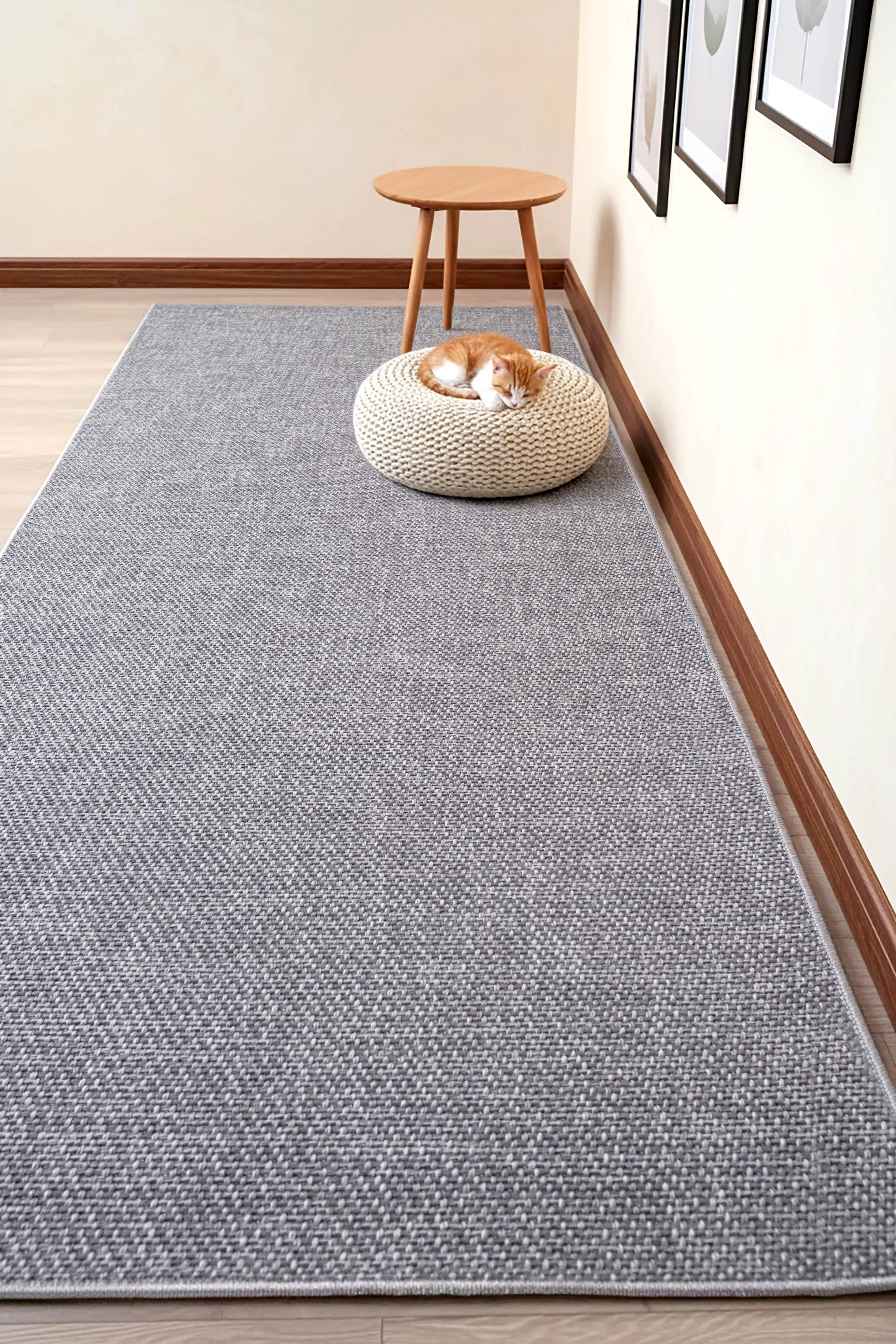 Milla Yolluk Naturel Jüt Halı Örme Kilim Sisal Hasır Halı Mutfak Balkon Halısı